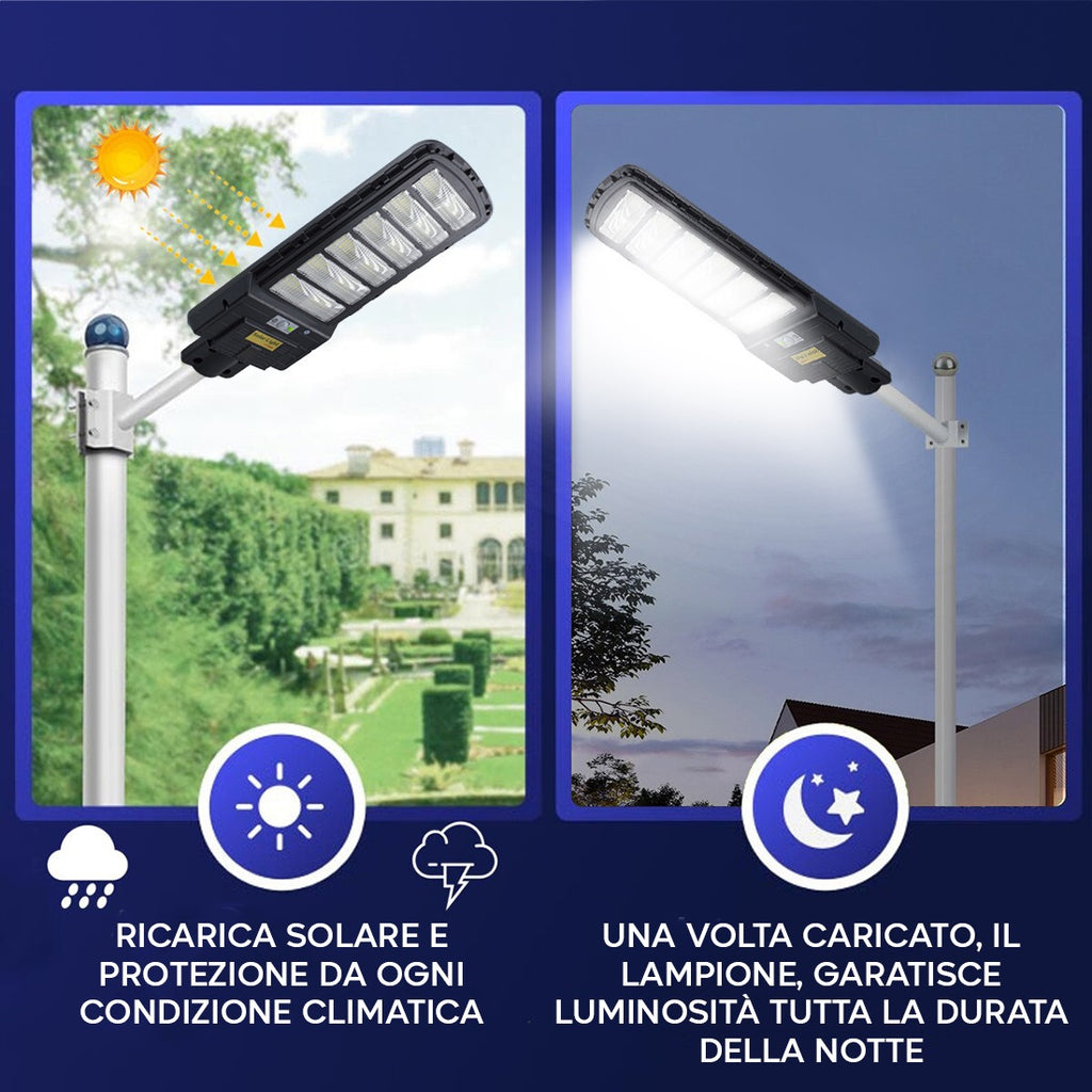 Faro Led Lampione Stradale Con Pannello Solare 600 W Crepuscolare