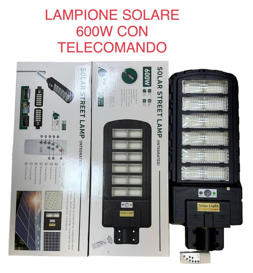 Faro Led Lampione Stradale Con Pannello Solare 600 W Crepuscolare