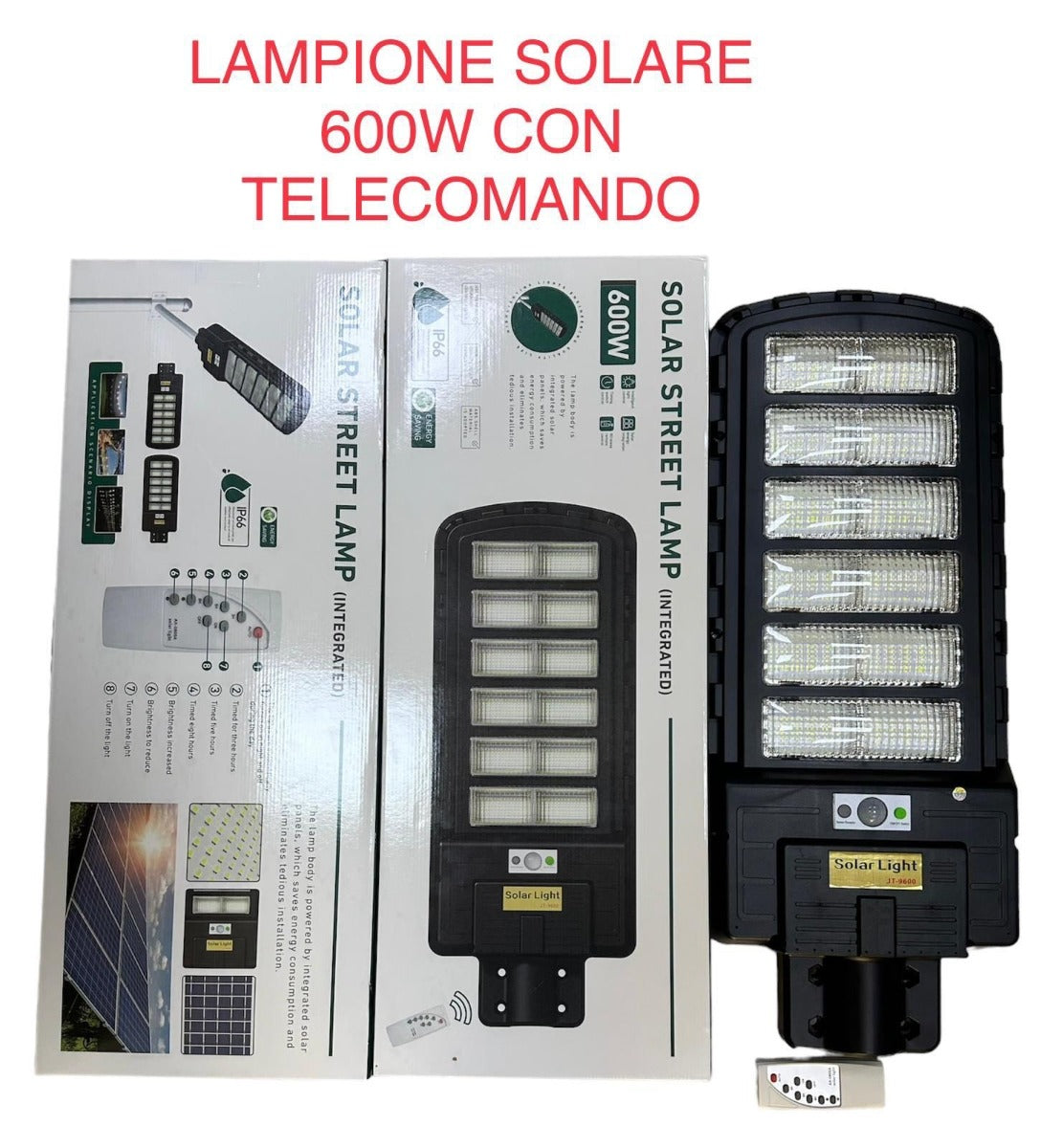 Faro Led Lampione Stradale Con Pannello Solare 600 W Crepuscolare