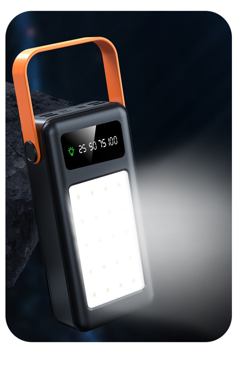Power bank 60000mah con luci da campeggio esterne caricabatterie esterno per smartphone cavi integrati