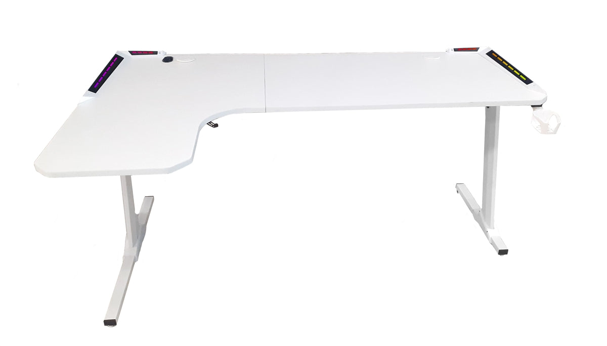 Tavolo Cortek gaming L-SHAPE RGB 160cm white
