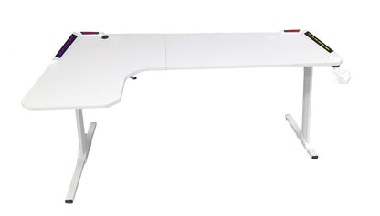 Tavolo Cortek gaming L-SHAPE RGB 160cm white