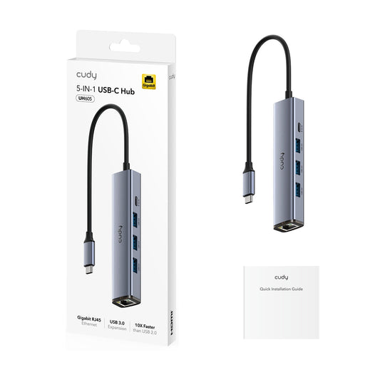 Hub USB-C 5 in 1 con porta Gigabit Ethernet