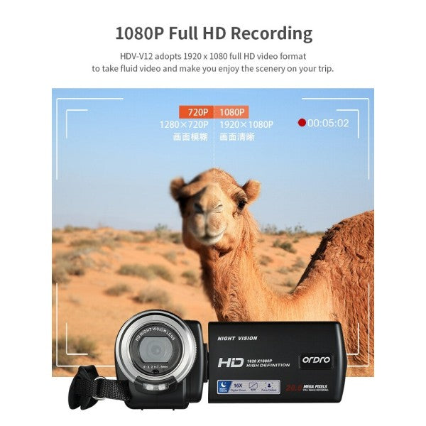 Videocamera digitale professionale 4kdv piccola compatta 16x digital q-dv16x