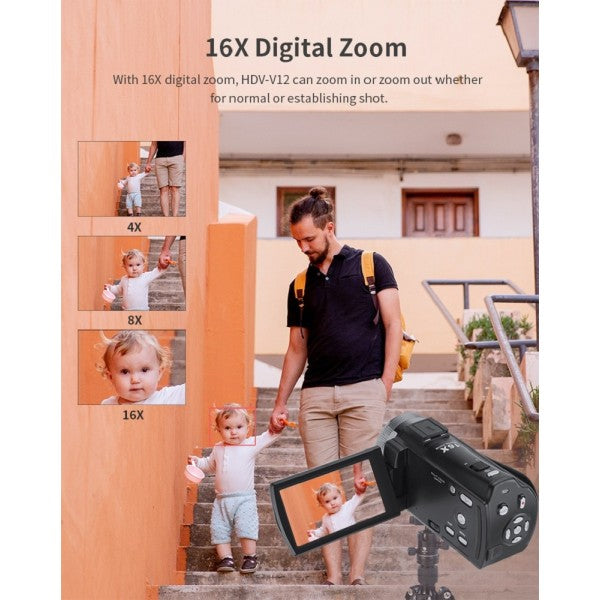 Videocamera digitale professionale 4kdv piccola compatta 16x digital q-dv16x